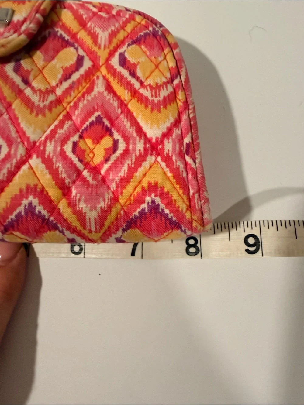 Vera Bradley Pink Yellow Quilted Ikat Clutch